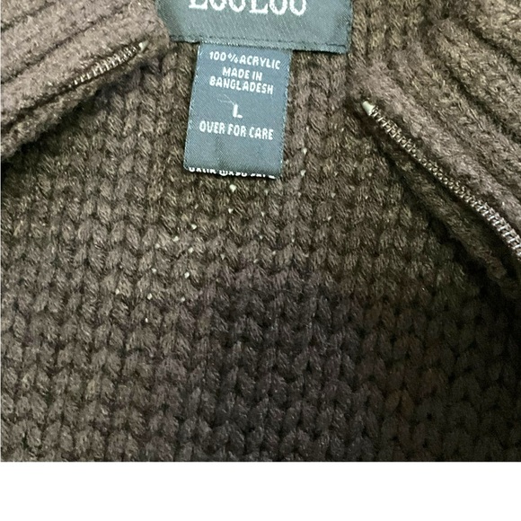 Lou‎ Lou Brown Kit Oversized Sweater L Women Fall Casual Lagenlook Zipper Heavy - Picture 5 of 10